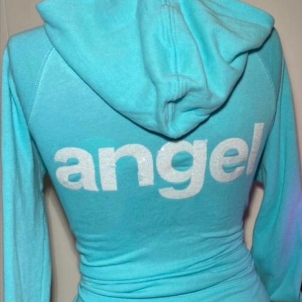 Blue Victoria Secret full zipper hoodie (M)